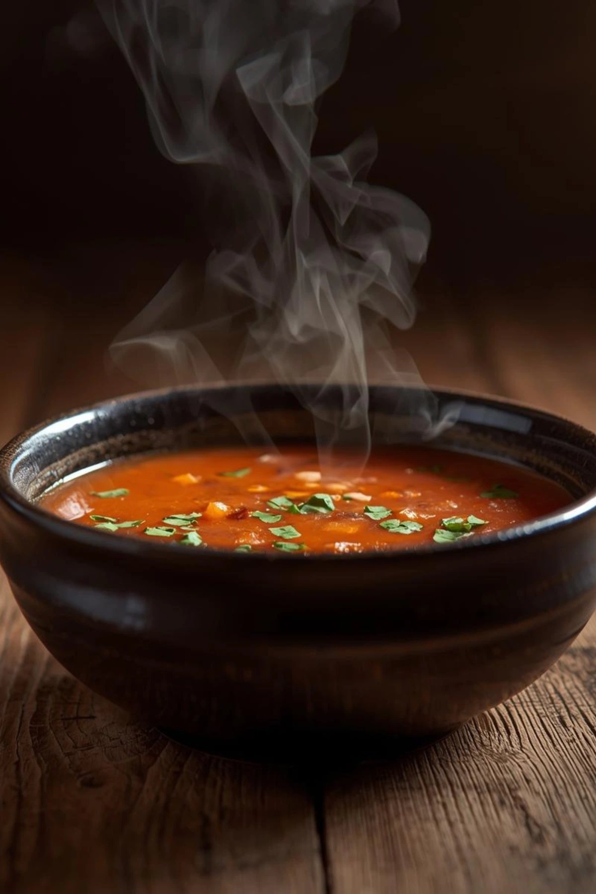 Soup Soup in bowel with smoke