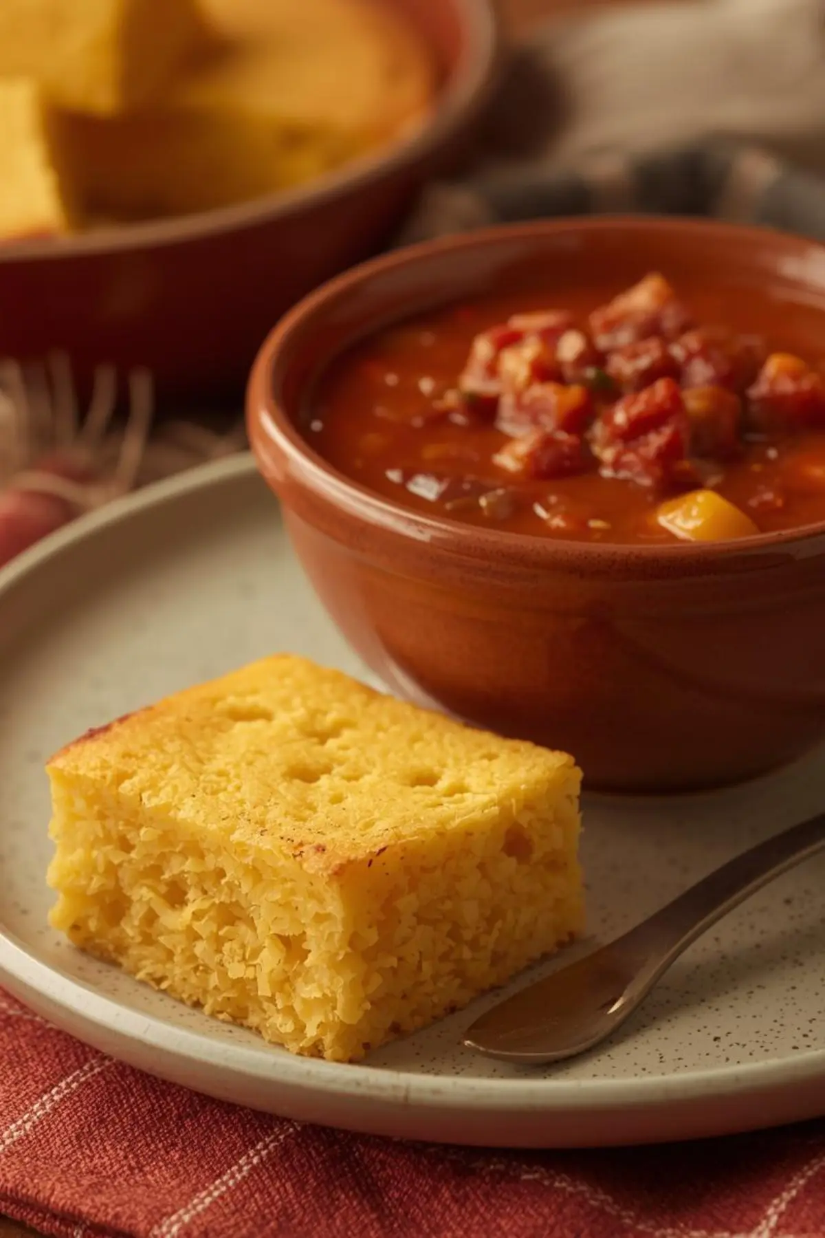 Shrimp-Curry-with-Crispy-Shallots-840x1200 Square of Albers cornbread served with bowl of chili